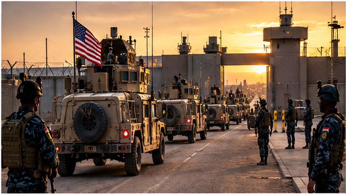 Convoglio americano in partenza da una base irachena