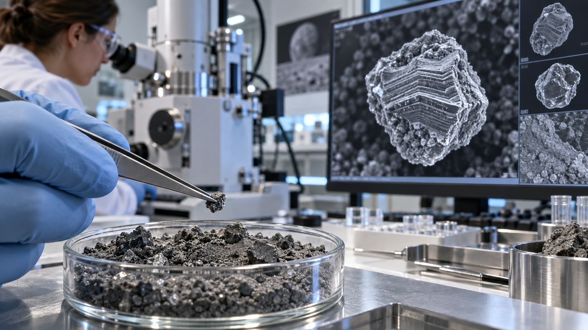 Ricostruzione editoriale dell’analisi microscopica del regolite lunare