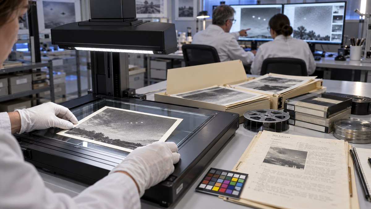 Laboratorio digitalizza fotografie e fascicoli UFO analogici