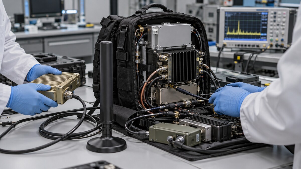 Ricostruzione editoriale di un dispositivo portatile a radiofrequenza esaminato in laboratorio