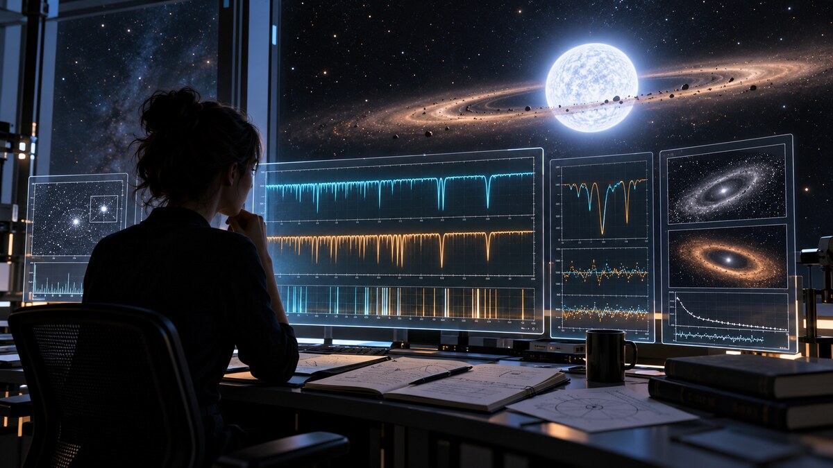 Ricostruzione editoriale dell’analisi forense degli spettri ultravioletti di una nana bianca