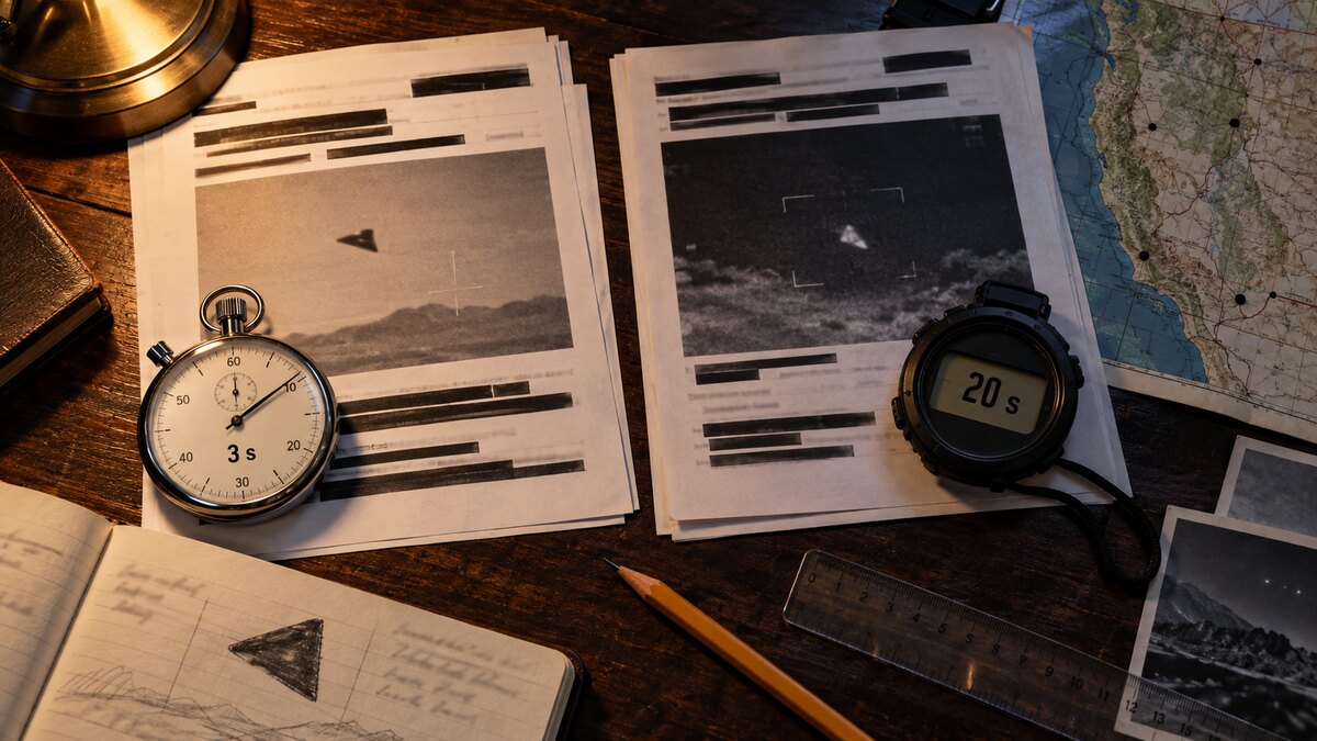 Ricostruzione editoriale di due dossier con indicatori di tre e venti secondi