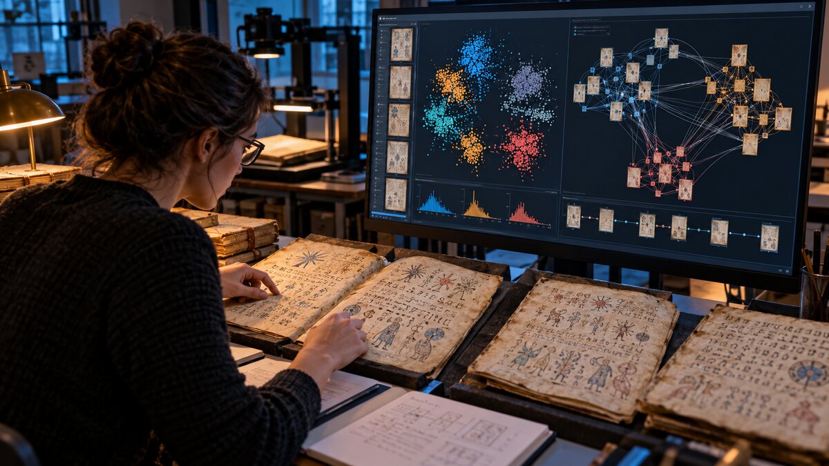 Ricostruzione editoriale di un laboratorio che confronta pagine medievali e reti di similarità